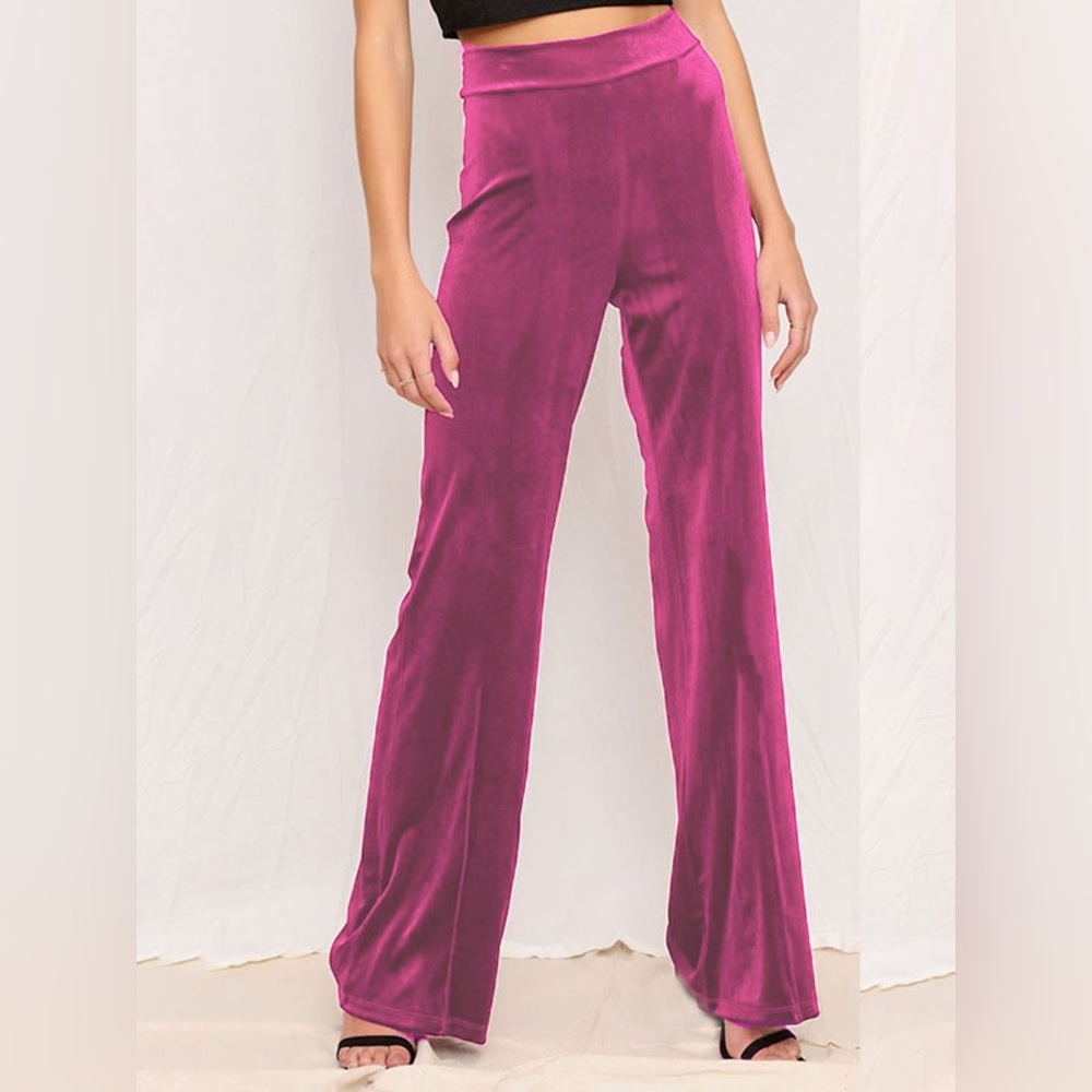 Full Size Velvet Wide Leg Pants Plus Size